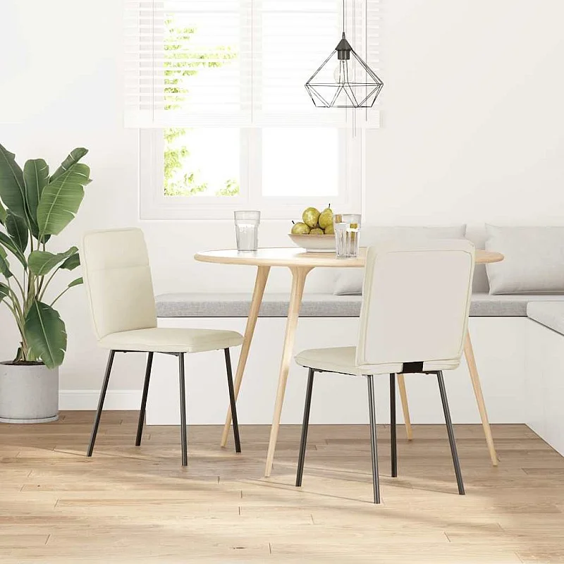 virtuves krēsli, 2 gab., krēmkrāsas samts