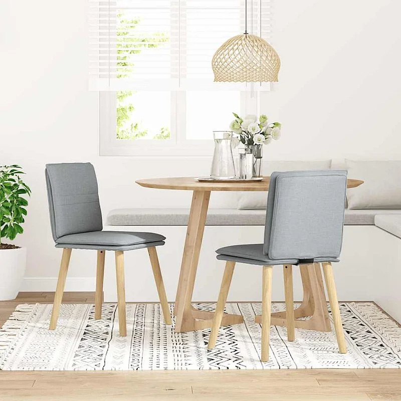 virtuves krēsli, 2 gab., gaiši pelēks audums virtuves krēsli, 2 gab., gaiši pelēks audums