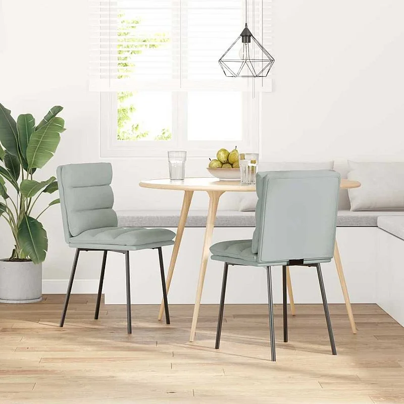 virtuves krēsli, 2 gab., gaiši pelēks samts virtuves krēsli, 2 gab., gaiši pelēks samts