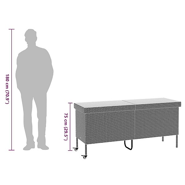 dārza uzglabāšanas kaste ar riteņiem bēšs 160x55x75 cms