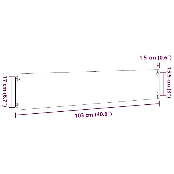 Zālāju apmales 10 gab Melns 20x103 cm Auksti velmēts tērauds