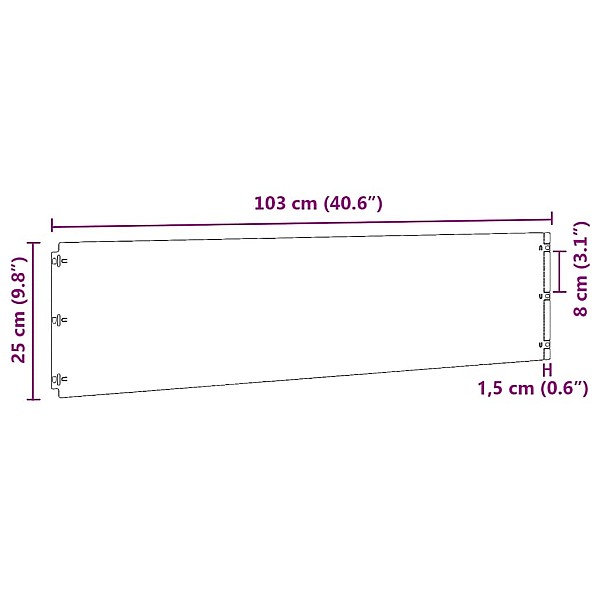 Zālāju apmales 10 gab Melns 25x103 cm Auksti velmēts tērauds