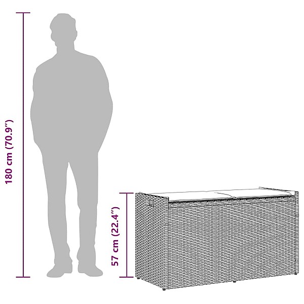 āra glabāšanas sols ar spilvenu gaiši pelēks, 100cm