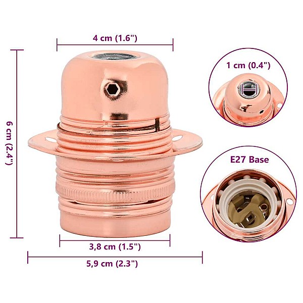 Lampu turētāji 2 gab Rose Gold E27