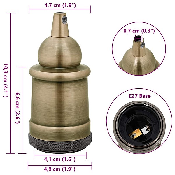 Lampu turētāji 2 gab Bronze E27