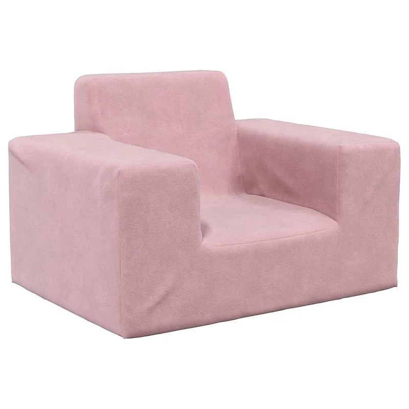 Vaikiška sofa, rožinės spalvos, minkštas pliušas