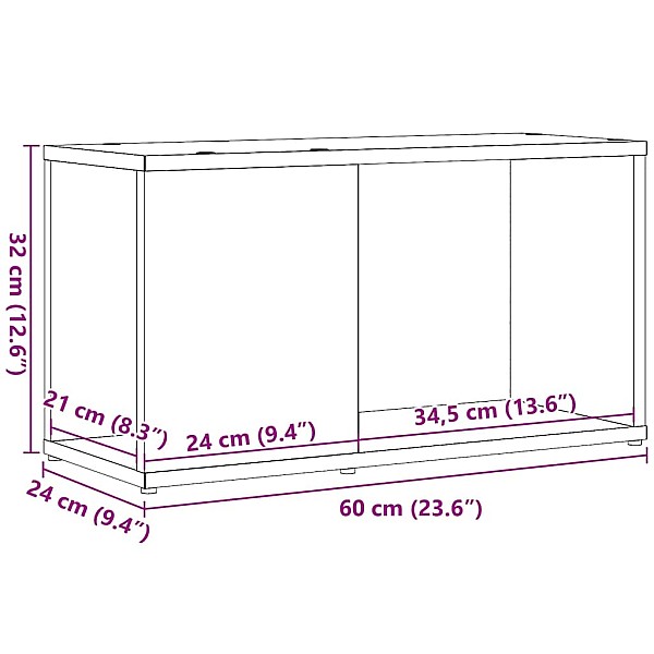 TV skapis melns ozols 60x40x40 cm, inženierijas koks