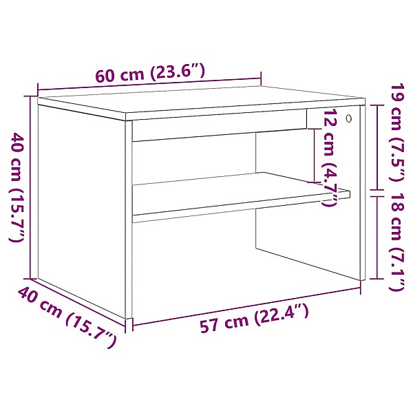 TV skapis Balts 60x40x40 cm Engineered Wood