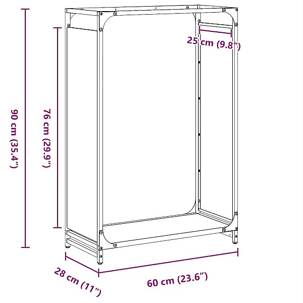 malkas plaukts antracīts 60x28x90 cm auksti velmēts tērauds