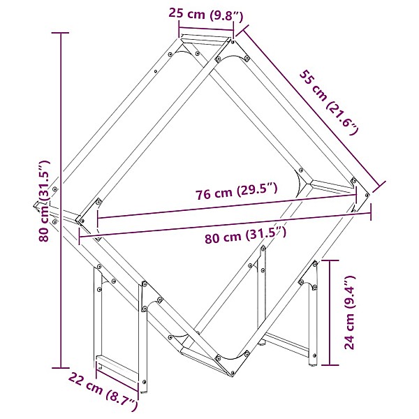 malkas plaukts antracīts 80x25x80 cm auksti velmēts tērauds