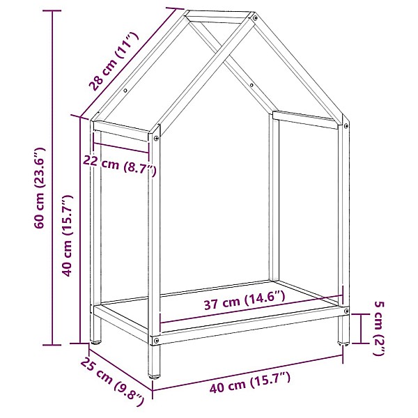 malkas plaukts antracīts 40x25x60 cm auksti velmēts tērauds