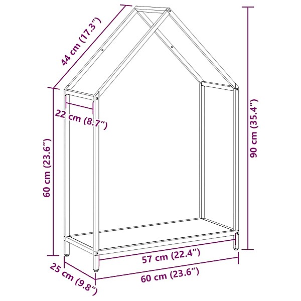 malkas plaukts antracīts 60x25x90 cm auksti velmēts tērauds