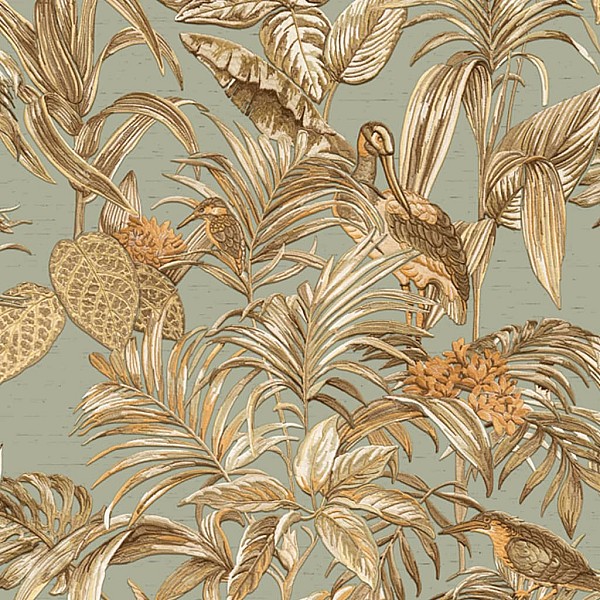 DUTCH WALLCOVERINGS tapete Bird-of-Paradise, zilganzaļa