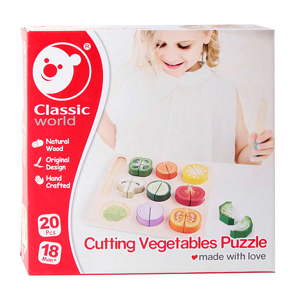 Classic World Wooden Cutting Vegetables, komplektis 20 tk.