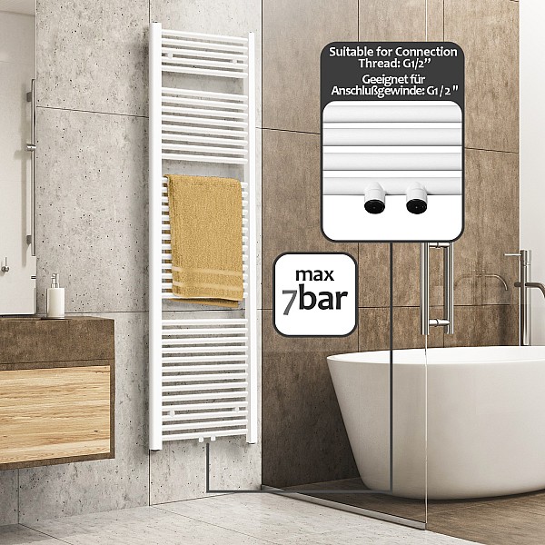 Towel warmer - for central heating, 1800x600 mm