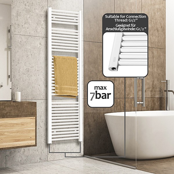 Towel warmer - for central heating, 1800x600 mm