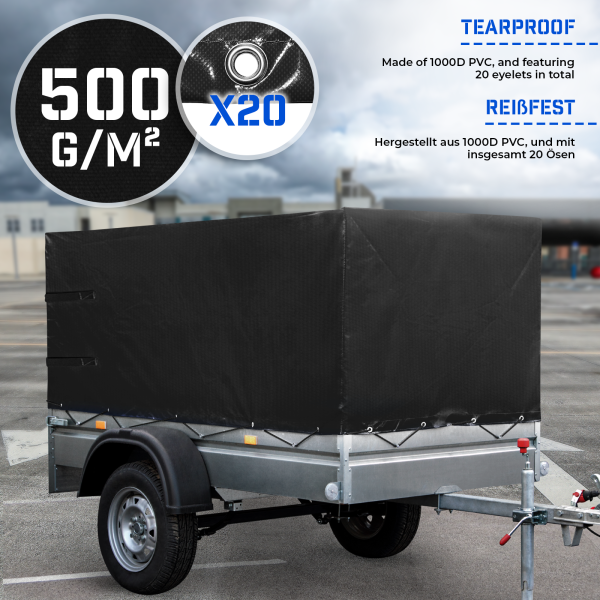 High tarp - 2075 x 1150 x 900 mm, with a rubber strap