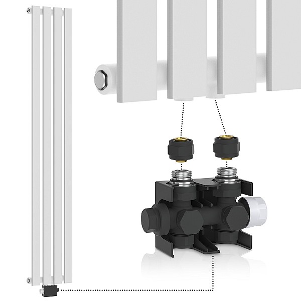 Radiator - vertical, white, 1600x300x52 mm.