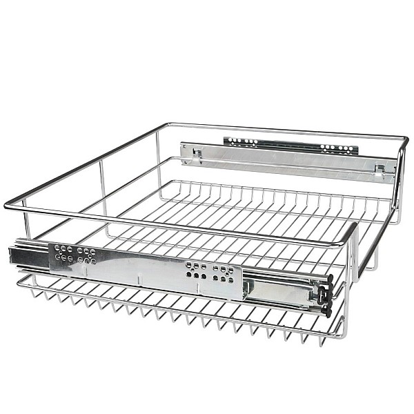 Telescopic drawer - 60 cm, set of 2, including rails, suitable for cabinets with a width of 30, 40, 50, or 60 cm.