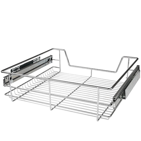 Telescopic drawer - 60 cm, set of 2, including rails, suitable for cabinets with a width of 30, 40, 50, or 60 cm.