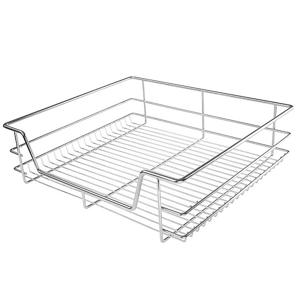 Pull-out wire storage basket - with rails, set of 5