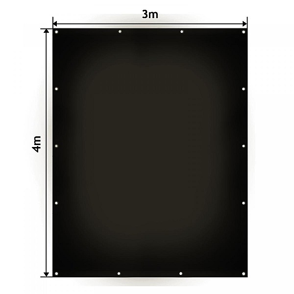 Tarp - 650g/m², 4x3m, black.