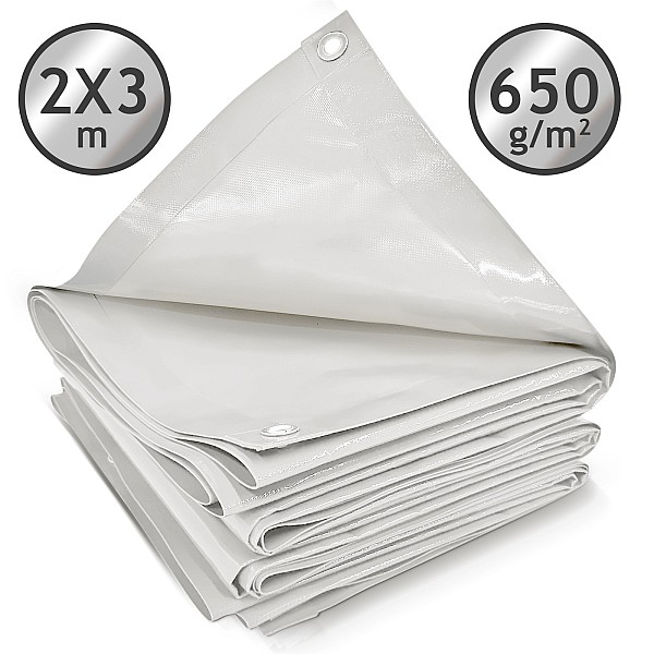 650g/m² tarp, 2x3m, white.