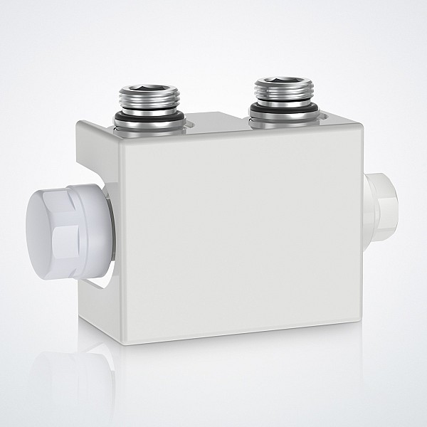 Thermostatic valve - 1/2 inch, white - radiator connection block, thermostatic head.