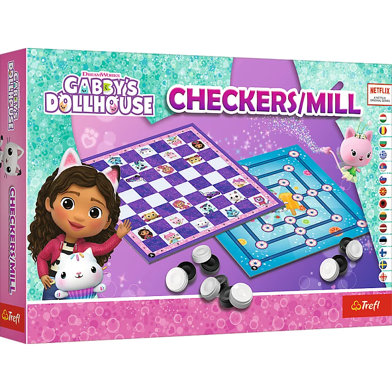 TREFL GABBY´S DOLLHOUSE boardgames checkers & mill TREFL GABBY´S DOLLHOUSE boardgames checkers & mill