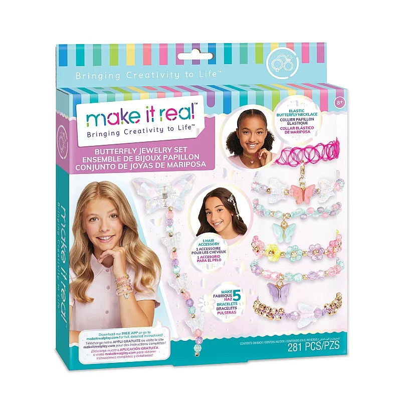 MAKE IT REAL DIY Rotaslietu komplekts Tauriņi MAKE IT REAL DIY Rotaslietu komplekts Tauriņi