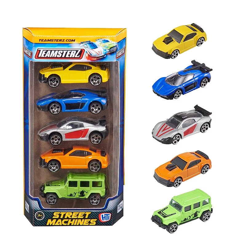 TEAMSTERZ Gatvės automobiliai, 5 vnt., 7,5cm TEAMSTERZ Gatvės automobiliai, 5 vnt., 7,5cm