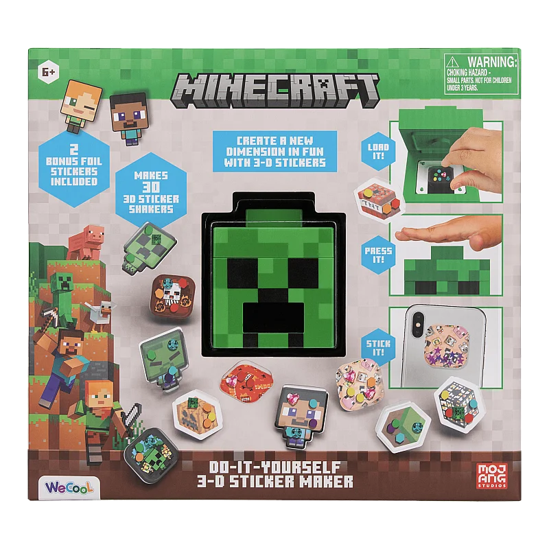 MINECRAFT DIY komplekts 3D uzlīmju veidotājs MINECRAFT DIY komplekts 3D uzlīmju veidotājs