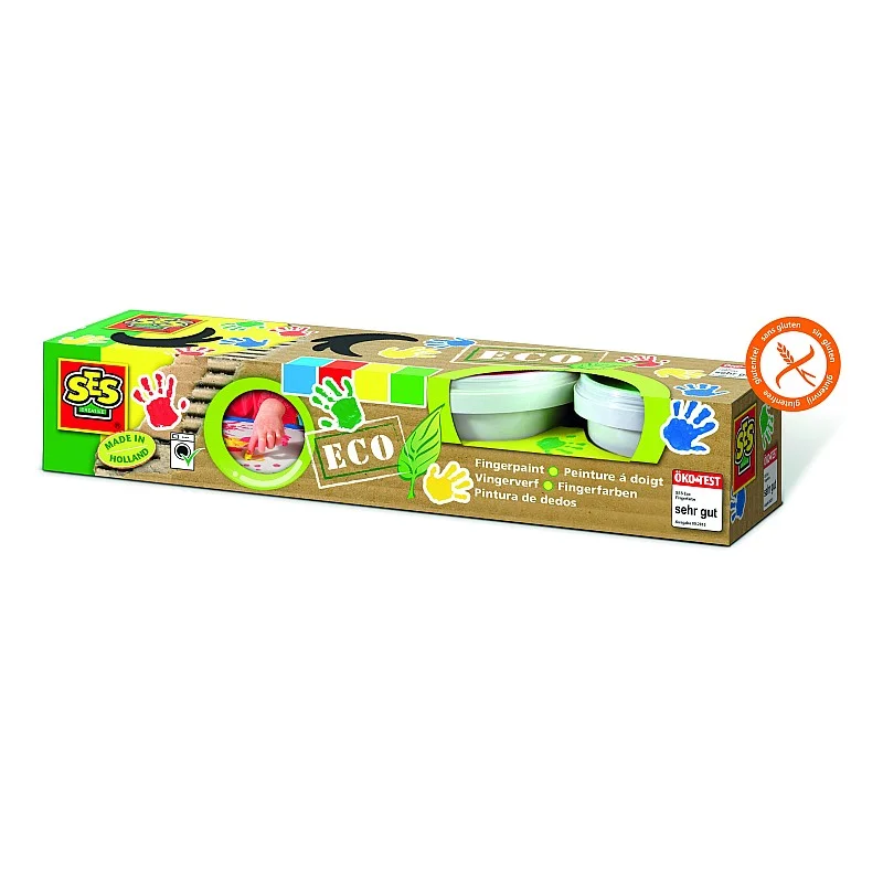 SES Eco Pirkstu krāsa 4 krāsās SES Eco Pirkstu krāsa 4 krāsās