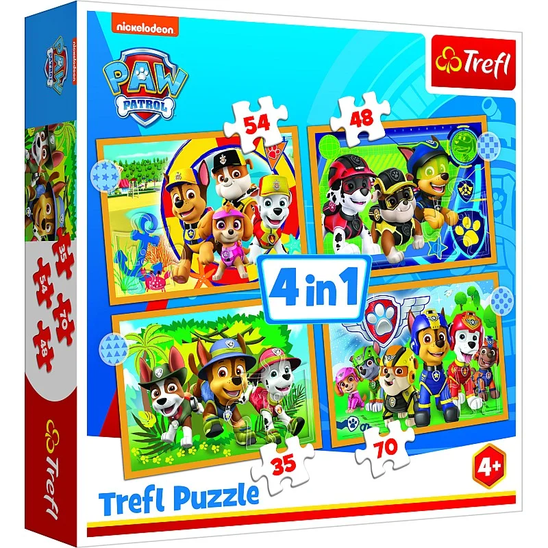 TREFL PAW PATROL Puslede komplekt 4 in 1 Käpapatrull TREFL PAW PATROL Puslede komplekt 4 in 1 Käpapatrull