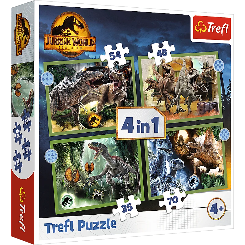TREFL JURASSIC WORD Pusle komplekt, 4 tk TREFL JURASSIC WORD Pusle komplekt, 4 tk