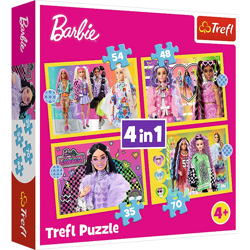TREFL BARBIE Puslede komplekt 4 in 1 TREFL BARBIE Puslede komplekt 4 in 1