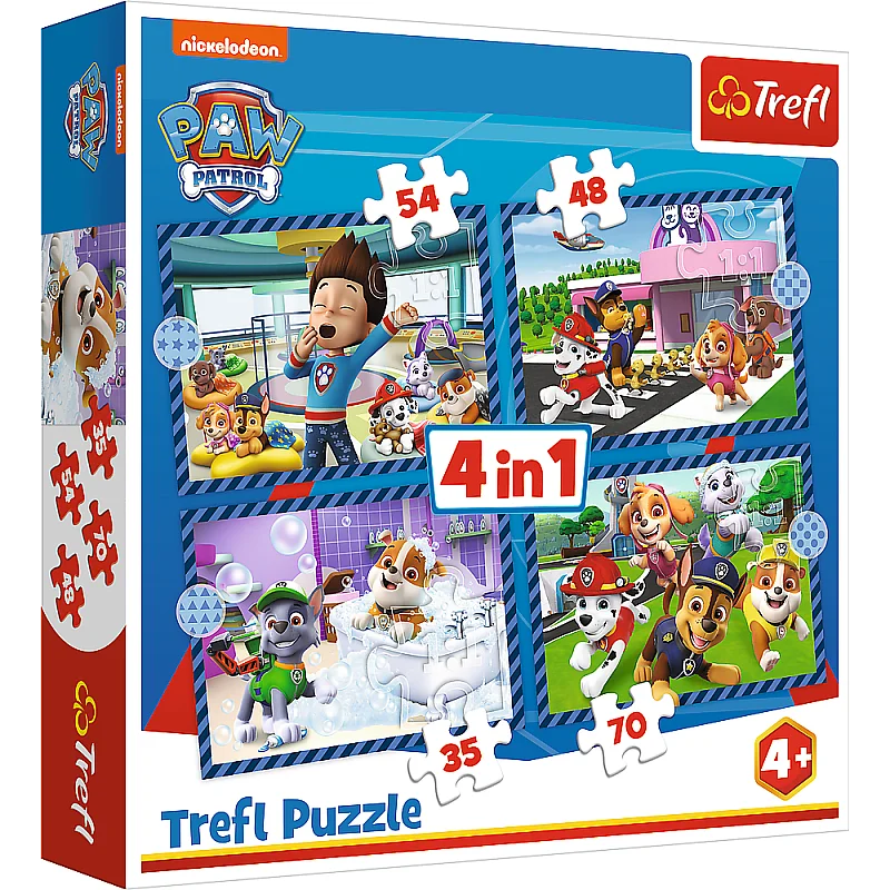 TREFL PAW PATROL Puslede komplekt 4 in 1 Käpapatrull TREFL PAW PATROL Puslede komplekt 4 in 1 Käpapatrull