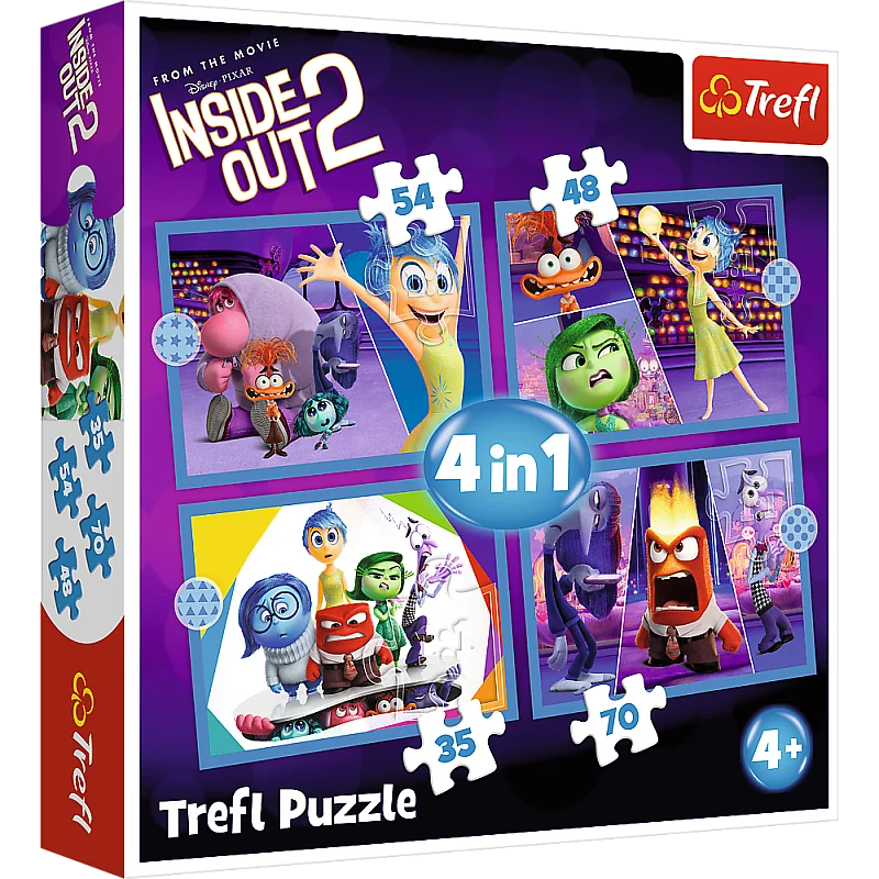 TREFL DISNEY Inside Out 2 Puslede komplekt, 4 tk TREFL DISNEY Inside Out 2 Puslede komplekt, 4 tk