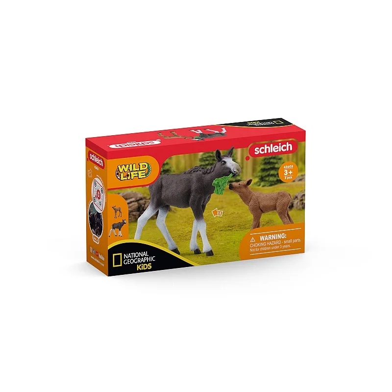 SCHLEICH WILD LIFE Moose with Calf (NatGeo)