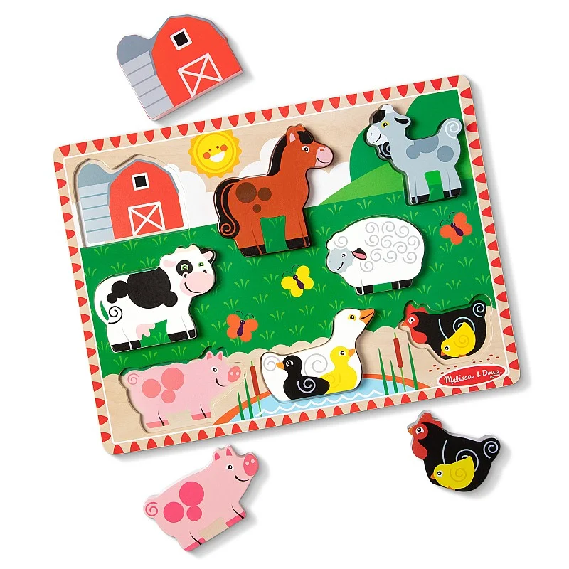 MELISSA & DOUG Lauku saimniecības puzle ar lieliem gabaliem MELISSA & DOUG Lauku saimniecības puzle ar lieliem gabaliem