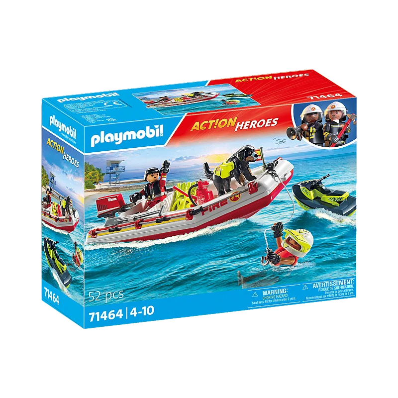 PLAYMOBIL ACTION HEROES Ātrgaitas laiva ar ūdens motociklu 71464
