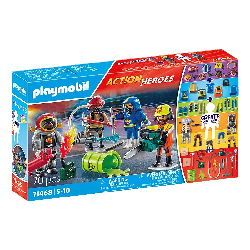 PLAYMOBIL ACTION HEROES My Figures: Ugunsdzēsēju glābšanas misija 71468