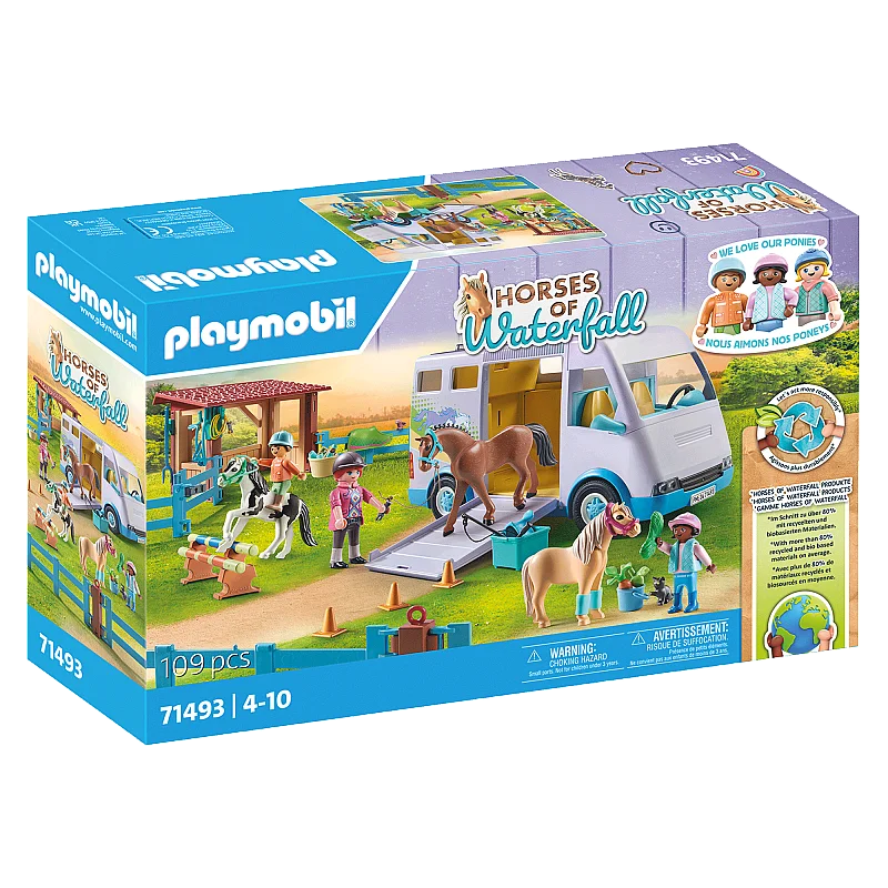 PLAYMOBIL HORSES OF WATERFALL Mobilā jāšanas skola 71493