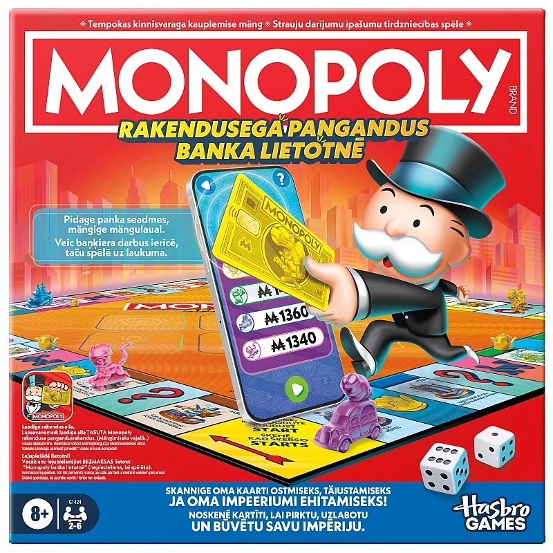 MONOPOLY Board game App Banking, (in Estonian and Latvian lang.)