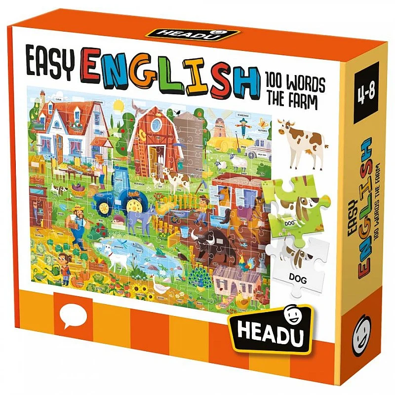 HEADU Izglītojoša spēle pirmsskolas vecuma bērniem ´´Easy English´´ 100 vārdi - Ferma HEADU Izglītojoša spēle pirmsskolas vecuma bērniem ´´Easy English´´ 100 vārdi - Ferma
