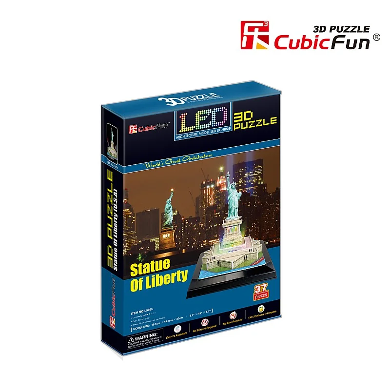 CUBICFUN 3D pusle Vabadussammas (LED-Valgustusega)