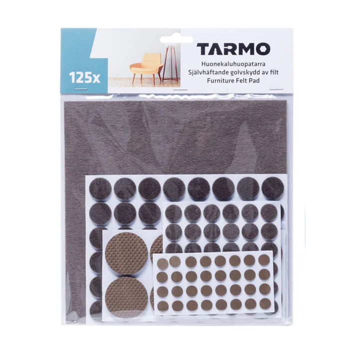 Pašlīmējošs filcis mēbelēm Tarmo 125gab. Pašlīmējošs filcis mēbelēm Tarmo 125gab.