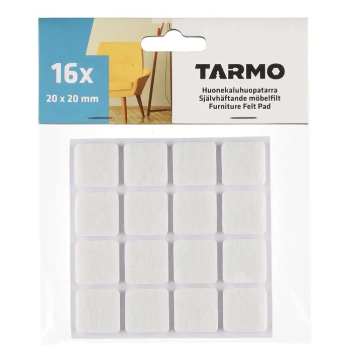 Pašlīmējošs filcis mēbelēm 20x20mm 16gab balts Pašlīmējošs filcis mēbelēm 20x20mm 16gab balts