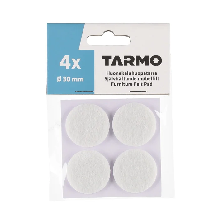 Pašlīmējošs filcis mēbelēm D30mm 4gab balts Pašlīmējošs filcis mēbelēm D30mm 4gab balts
