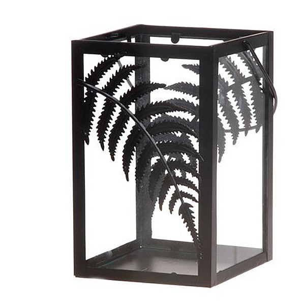 Laterna 4Living Lantern Fern melna 14x14x22cm